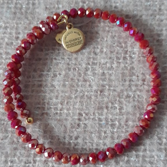 Alex and Ani Wrap Bracelet with Red Beads and Charm Tags. NWT - Picture 3 of 8
